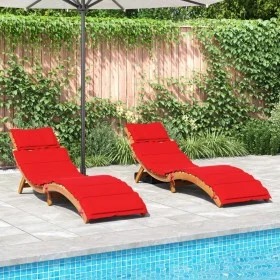 Tumbonas con cojines 2 uds madera maciza de acacia rojo by vidaXL, Loungers - Ref: Foro24-3214837, Price: 331,16 €, Discount: %