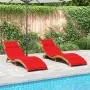 Liegestühle mit Kissen, 2 Stück Massivholz Akazie Rot von vidaXL, Liegen - Ref: Foro24-3214837, Preis: 331,10 €, Rabatt: %