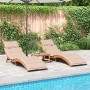 Tumbonas con cojines 2 uds madera maciza de acacia beige by vidaXL, Loungers - Ref: Foro24-3214835, Price: 313,80 €, Discount: %