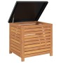 Caja de almacenaje de jardín madera maciza acacia 60x50x55 cm
