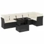 Set de sofás de jardín 7 pzas con cojines ratán sintético negro by vidaXL, Garden sets - Ref: Foro24-3266596, Price: 466,78 €...