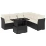 Set de sofás de jardín 7 pzas con cojines ratán sintético negro by vidaXL, Garden sets - Ref: Foro24-3266606, Price: 466,78 €...