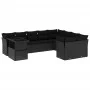 Set de sofás de jardín 10 pzas cojines ratán sintético negro by vidaXL, Garden sets - Ref: Foro24-3266845, Price: 675,93 €, D...