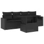 Gartenmöbel-Set 5-teilig mit schwarzen Polstern aus synthetischem Rattan von vidaXL, Gartensets - Ref: Foro24-3267095, Preis:...