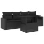 Gartenmöbel-Set 5-teilig mit schwarzen Polstern aus synthetischem Rattan von vidaXL, Gartensets - Ref: Foro24-3267095, Preis:...