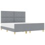 Estructura de cama con cabecera Gris claro 180 x 200 cm tela