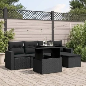 Set de sofás de jardín 6 piezas y cojines ratán sintético negro by vidaXL, Garden sets - Ref: Foro24-3267235, Price: 400,51 €...