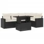Set de sofás de jardín 6 piezas y cojines ratán sintético negro de vidaXL, Conjuntos de jardín - Ref: Foro24-3267256, Precio:...