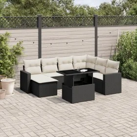 Set de sofás de jardín 8 piezas y cojines ratán sintético negro by vidaXL, Garden sets - Ref: Foro24-3267436, Price: 508,10 €...