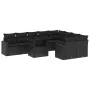 Set de sofás de jardín 10 pzas cojines ratán sintético negro by vidaXL, Garden sets - Ref: Foro24-3267495, Price: 681,94 €, D...