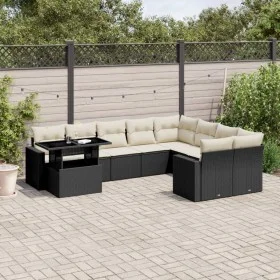 Set de sofás de jardín 10 pzas cojines ratán sintético negro by vidaXL, Garden sets - Ref: Foro24-3267506, Price: 623,03 €, D...
