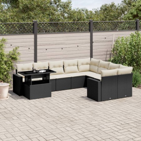 Set de sofás de jardín 10 pzas cojines ratán sintético negro by vidaXL, Garden sets - Ref: Foro24-3267506, Price: 599,87 €, D...
