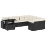 Set de sofás de jardín 10 pzas cojines ratán sintético negro by vidaXL, Garden sets - Ref: Foro24-3267506, Price: 599,87 €, D...