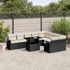 Set de sofás de jardín 10 pzas cojines ratán sintético negro by vidaXL, Garden sets - Ref: Foro24-3268126, Price: 638,49 €, D...