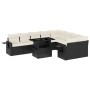 Set de sofás de jardín 10 pzas cojines ratán sintético negro de vidaXL, Conjuntos de jardín - Ref: Foro24-3268126, Precio: 60...