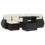 Set de sofás de jardín 7 pzas con cojines ratán sintético negro by vidaXL, Garden sets - Ref: Foro24-3268676, Price: 485,02 €...