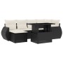 Set de sofás de jardín 7 pzas con cojines ratán sintético negro by vidaXL, Garden sets - Ref: Foro24-3268676, Price: 457,92 €...
