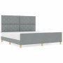 Estructura de cama con cabecera Gris claro 180 x 200 cm tela