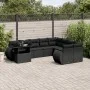 Set de sofás de jardín 10 pzas cojines ratán sintético negro by vidaXL, Garden sets - Ref: Foro24-3268765, Price: 760,46 €, D...