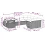 Set de sofás de jardín 10 pzas cojines ratán sintético negro by vidaXL, Garden sets - Ref: Foro24-3268765, Price: 760,46 €, D...