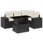 Gartenmöbel-Set 5-teilig mit schwarzen Polstern aus synthetischem Rattan von vidaXL, Gartensets - Ref: Foro24-3269136, Preis:...