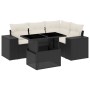 Gartenmöbel-Set 5-teilig mit schwarzen Polstern aus synthetischem Rattan von vidaXL, Gartensets - Ref: Foro24-3269136, Preis:...