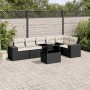 Gartensofagarnitur 7-teilig mit schwarzen Polstern aus synthetischem Rattan von vidaXL, Gartensets - Ref: Foro24-3269176, Pre...