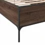 Brown oak metal engineered wood bed frame 90x200 cm by vidaXL, Beds and slatted bases - Ref: Foro24-844970, Price: 95,07 €, D...