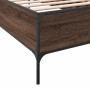 Estructura cama madera ingeniería metal roble marrón 90x200 cm de vidaXL, Camas y somieres - Ref: Foro24-844970, Precio: 96,2...