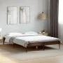 Estructura cama madera ingeniería metal marrón roble 160x200 cm de vidaXL, Camas y somieres - Ref: Foro24-845010, Precio: 113...