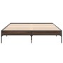 Engineered wood bed frame oak brown metal 160x200 cm by vidaXL, Beds and slatted bases - Ref: Foro24-845010, Price: 114,74 €,...