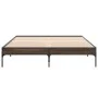 Estructura cama madera ingeniería metal marrón roble 160x200 cm de vidaXL, Camas y somieres - Ref: Foro24-845010, Precio: 113...