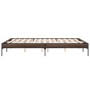Engineered wood bed frame oak brown metal 160x200 cm by vidaXL, Beds and slatted bases - Ref: Foro24-845010, Price: 114,74 €,...