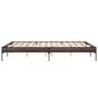 Estructura cama madera ingeniería metal marrón roble 160x200 cm de vidaXL, Camas y somieres - Ref: Foro24-845010, Precio: 113...