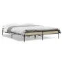 Estructura cama madera ingeniería metal roble Sonoma 150x200 cm de vidaXL, Camas y somieres - Ref: Foro24-845012, Precio: 88,...