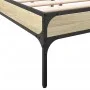 Estructura cama madera ingeniería metal roble Sonoma 150x200 cm de vidaXL, Camas y somieres - Ref: Foro24-845012, Precio: 88,...