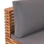 Central garden sofa with gray solid teak wood cushion by vidaXL, Modular outdoor sofas - Ref: Foro24-49377, Price: 280,67 €, ...
