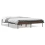 Bettgestell aus eichenbraunem Metallwerkstoff, 120 x 190 cm von vidaXL, Betten und Lattenroste - Ref: Foro24-845050, Preis: 8...