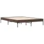 Bettgestell aus eichenbraunem Metallwerkstoff, 120 x 190 cm von vidaXL, Betten und Lattenroste - Ref: Foro24-845050, Preis: 8...