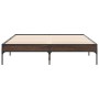 Bettgestell aus eichenbraunem Metallwerkstoff, 120 x 190 cm von vidaXL, Betten und Lattenroste - Ref: Foro24-845050, Preis: 8...