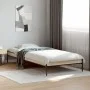 Estructura cama madera ingeniería metal roble Sonoma 90x190 cm de vidaXL, Camas y somieres - Ref: Foro24-845052, Precio: 60,4...