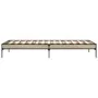 Estructura cama madera ingeniería metal roble Sonoma 90x190 cm de vidaXL, Camas y somieres - Ref: Foro24-845052, Precio: 60,4...