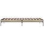 Estructura cama madera ingeniería metal roble Sonoma 90x190 cm de vidaXL, Camas y somieres - Ref: Foro24-845052, Precio: 61,0...