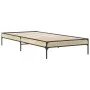 Estructura cama madera ingeniería metal roble Sonoma 90x190 cm de vidaXL, Camas y somieres - Ref: Foro24-845052, Precio: 60,4...