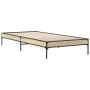 Estructura cama madera ingeniería metal roble Sonoma 90x190 cm de vidaXL, Camas y somieres - Ref: Foro24-845052, Precio: 61,0...