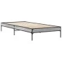 Sonoma-graues Metall-Holzwerkstoff-Bettgestell, 75 x 190 cm von vidaXL, Betten und Lattenroste - Ref: Foro24-845059, Preis: 5...