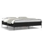 Engineered wood and black metal bed frame 200x200cm by vidaXL, Beds and slatted bases - Ref: Foro24-3279777, Price: 157,84 €,...