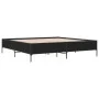 Engineered wood and black metal bed frame 200x200cm by vidaXL, Beds and slatted bases - Ref: Foro24-3279777, Price: 155,91 €,...