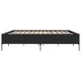 Engineered wood and black metal bed frame 200x200cm by vidaXL, Beds and slatted bases - Ref: Foro24-3279777, Price: 155,91 €,...
