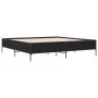 Engineered wood and black metal bed frame 200x200cm by vidaXL, Beds and slatted bases - Ref: Foro24-3279777, Price: 155,91 €,...